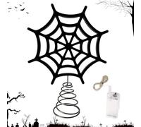 Générique Halloween Tree Topper - LED Spider Web Metal Tree Topper