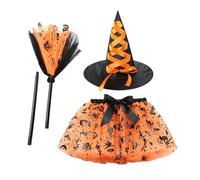 Générique Halloween Tutu Skirt, Girls Dress-Up Witch Costume, Breathable Layered Tulle Skirt, Lightweight and Easy to Layer for Princess, Easter, Photoshoot, Events, 11.81 Inches