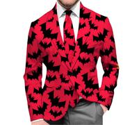 Générique Halloween Veste Homme Pluie de Costume élégante à imprimé pour Homme, idéale Une soirée, Un Sommeil, Tenue décontractée, Confortable et légère. Running Rouge(Blanc,3XL)