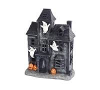 Générique Halloween Village, Spooky Haunted House, LED Lighted Display, Creepy Tabletop Accent, Festive Seasonal Decor for Bedroom Desk Kitchen Living Room Restaurant Bookshelf