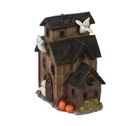 Générique Halloween Village, Spooky Haunted House, LED Lighted Display, Creepy Tabletop Accent, Festive Seasonal Decor for Bedroom Desk Kitchen Living Room Restaurant Bookshelf