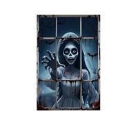 Générique Halloween Window Cover - 80x120cm Gothic Female Ghost Decor
