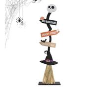 Générique Halloween Witch Broom, Halloween Seasonal Décor, Decorations Home Decor for Indoor, Spooky Decor Witch Broom Sign, Outdoor Front Door Porch Lawn Garden Living Room Bedroom Yard Farmhouse
