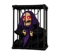 Générique Halloween Witch Decoration - ABS | Motion Activated Prop | Animated Caged Witch with Light Up Eyes and Sound Effects for Porch, Front Yard, Garden, Haunted House and Halloween Parties