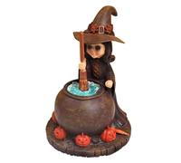 Générique Halloween Witch Figurine, Fire Burn Cauldron Statue