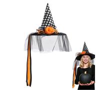 Générique Halloween Witch Hat - Glowing Wide Brim Pointed Costume Cap | Fabric Hat with Built-In LED Lights Dress up Party Supplies Headwear Caps Costume for Adult Kids Outdoor Yard Bar Indoor