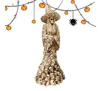 Générique Halloween Witch Resin Gothic Skull Spooky | Witch Halloween Decor Collectible Figurines for Home Bedroom Living Room Kitchen Haunted House Garden Yard Patio