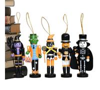 Générique Halloween Wooden Nutcracker Ornament Set 5Pcs Festive Party Decor