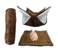 Générique Hamac à Hamster | Tunnel d'activités, Tapis Doux Chaud, Matière Peluche - Lit pour Petits Animaux - pour Souris Volante, Furet, Rongeur, Dodo, Repos, Cachette, Jeu, Escalade, Hiver