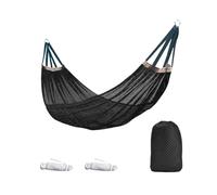 Générique Hamac Portable en Maille de Soie glacée, balançoire Loisirs Simple et Large avec Sac Rangement, lit Suspendu, Camping Plein air(Black)