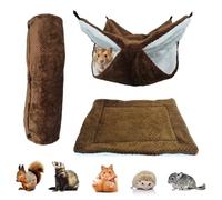 Générique Hamac pour Chinchilla - Tunnel Nichoir Douillet en Peluche - Maisonnette Petits Animaux - pour Souris Volante, Furet, Rongeur, Dodo, Repos, Cachette, Jeu, Escalade, Hiver