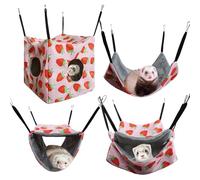 Générique Hamac pour Hamster, 4 Pièces Hamac Tunnel Perméable À L'Air pour Furet, Lavable, Accessoires de Cage pour Hamsters Furets Chinchillas