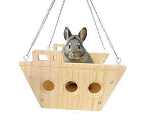 Générique Hamac pour Hamster | Jouet d'exercice Suspendu en Bois,Hamac Balançoire Suspendu pour Hamster,pour Chinchilla Cochon d'Inde Lapin Souris Écureuil Petits