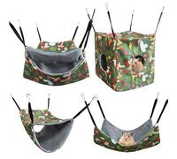 Générique Hamac pour Petits Animaux - 4 Pièces Hamac Tunnel Perméable À L'Air pour Furet,Lavable, Accessoires de Cage pour Hamsters Furets Chinchillas