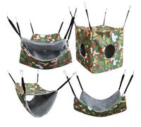 Générique Hamac pour Petits Animaux - 4 Pièces Hamac Tunnel Perméable À L'Air pour Furet - Lavable, Accessoires de Cage pour Hamsters Furets Chinchillas