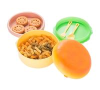 Générique Hamburger Lunch Box - 3 Tier Lunch Box | Hamburger Food Container with Spoon | Leakproof Luncch Container | Portable Cute Burger Boxes for Salads | Three-Layer Portable Luncch Boxes Student