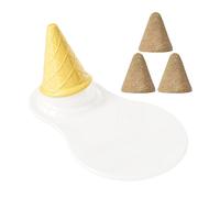 Générique Hamster Bed, Ceramic Cooling Mat, 11.97x4.84x4.57 inches Cone Chew Toy, Sleeping Pad with Teething Sticks Pet Supplies for Small Animals Like Hedgehog Mice Chinchilla Use