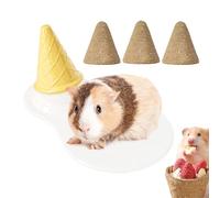 Générique Hamster Bed, Ceramic Pet Cooling Mat Hamster Bedding, Cone-Shaped Sleeping Pad with Chew Toys & Teething Sticks, Pets Supplies for Small Animals, Hedgehogs, Mice, and Chinchillas