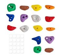 Générique Hamster Climbing Wall Toys - 16-Piece Enrichment Set | 3D Printed | -Free Adhesive Mounts, Smooth Bite-Resistant Rocks for Gerbils, Mice, Syrian Hamster Cage Enclosure