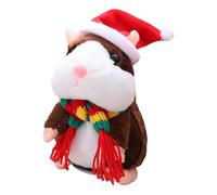 Générique Hamster Parlant | Peluche avec Son | Animal Électronique avec Tête Mobile Automatique, Chapeau Et Écharpe | Outil d'apprentissage pour Salle De Jeux, Jeux De, Fêtes d'anniversaire.