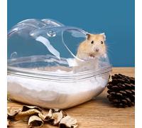 Générique Hamster Sand Bath - Clear Container, Dust Free Grooming Box | Small Animal Cleaning Tub for Gerbil Chinchilla Dwarf Pet Hygiene in Cage Habitat Home Breeder Setup Daily Care