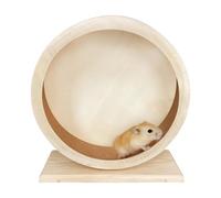 Générique Hamster Wheel - Large Silent Wooden Spinner Exercise Wheel | Anti-Noise Pet Running Ẃheel with Base | Small Animal Toy for Hamster, Gerbil, Mouse, Hedgehog & Other Pets