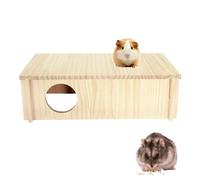 Générique Hamstertunnel, Mehrkammer-Hamsterhaus-Labyrinth,Rechteckige 2-Kammer-Mehrraum-Verstecke Und Tunnel - Mehrkammer-Hamsterhaus, Labyrinth, Holzhacmsterhaus Für -Chinchilla-Mäuse,
