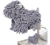 Générique Hand Drying Puff - Adorable Cartoon Puppy Fuzzy Ball Cleaning Cloth for Bathroom & Kitchen | Super Absorbent, Hanging Plush Hand Towel Décor for Home, Kids, Pet Lovers