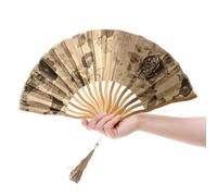 Générique Hand Fan Foldable, Vintage Clacking Folding Fan, Cultural Art Highlighted, Handheld Cooling Accessory for Hot Weather, Travel, Weddings, Music Festivals, Concerts, Summer, 14.17x7.87 inches