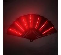 Générique Hand Fan Folding - Large Fabric Folding Fan With Sturdy Bamboo Frame, Portable Clack Fans | For Festivals, Raves, And Parties, Eye-Catching Fluorescent Design Under UV Light