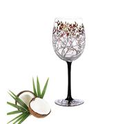 Générique Hand Painted Wine Glasses - 7x22cm Four Seasons Tree Glassware | Artistic Hand Painted Glasses for White Wines Cocktails, Decorative Glassware Set for Home Dining Parties