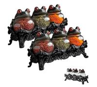 Générique Handcrafted Frog Apothecary Spice Jars, 2026 New Unique Vintage Jars with Frog Lids, Witchy Gothic Food Storage for Spices and Tea, Kitchen Decor and Halloween Display (2 Pcs)