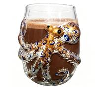 Générique Handcrafted Octopus Glass 9cm Marine Life Stemless Cup For Drinks