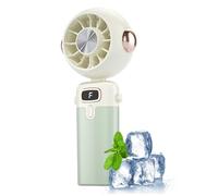 Générique Handheld Fan, Portable Mini Ventilator, 3.15x1.77x6.89 Inches Folding Cooling Device, Compact Breeze Solution for Desk Summer Travel Outdoor Beach Camping Car or Baby Stroller Use