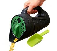 Générique Handheld Fertilizer Spreader - Manual Broadcast Tool for Lawn Garden Care | Resin Hopper with Adjustable Flow, Even Dispensing System, Multi Use Spreader for Seed Salt Feed Yard