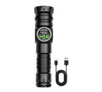 Générique Handheld Torch, LED Flashlight, Rechargeable Heavy Duty Flashlight, 9 Lighting Modes, Long Battery Life, Wrist Strap, Magnetic Tail, Zoom for Fishing Camping, Aluminum Alloy