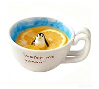 Générique Handmade Coffee Cup With 3D Duck Penguin Figure | Cute Cartoon Duck Penguin Ceramic Mug, 350ml Ceramic Animal Drinking, For Mom Friend Sister Kids Girls Birthday Party Holiday Home Offices