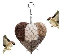 Générique Handmade Fiber Bird Nesting Heart, Birds Nest Material Holder, Hummingbird Nest Boxes for Outside, Wild Bird Winter Tree Shelter & Nester House Design, for Garden, Yard & Birds Lover