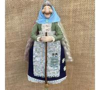 Générique Handmade Kitchen Witch Doll,Kitchen Witch Doll for Good Luck Hang on Door Decor,Flying Witch Figures on Broomsticks (Style C)