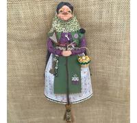 Générique Handmade Kitchen Witch Doll,Kitchen Witch Doll for Good Luck Hang on Door Decor,Flying Witch Figures on Broomsticks (Style B)