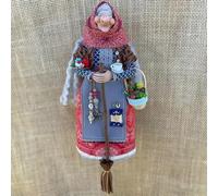 Générique Handmade Kitchen Witch Doll,Kitchen Witch Doll for Good Luck Hang on Door Decor,Flying Witch Figures on Broomsticks (Style D)