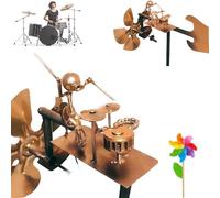 Générique Handmade Metal Drummer Windmill, Drummer Windmill Garden Decoration, Percussionist Music Figurines and Statues, Beat The Drums with The Wind, Wind Spinners for Yard Lawn Garden Patio Decor
