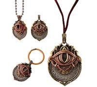 Générique Handmade Tarot Vision Pendant, All-Seeing Eye Necklace Unisex, Mystic Divination Symbol Ornaments,Spiritual Guidance,Fate Insights,Smooth Rotation