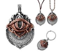 Générique Handmade Tarot Vision Pendant, All-Seeing Eye Necklace Unisex, Mystic Divination Symbol Ornaments,Spiritual Guidance,Fate Insights,Smooth Rotation