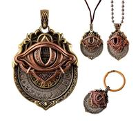 Générique Handmade Tarot Vision Pendant, All-Seeing Eye Necklace Unisex, Mystic Divination Symbol Ornaments,Spiritual Guidance,Fate Insights,Smooth Rotation