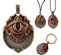 Générique Handmade Tarot Vision Pendant, All-Seeing Eye Necklace Unisex, Mystic Divination Symbol Ornaments,Spiritual Guidance,Fate Insights,Smooth Rotation