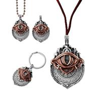 Générique Handmade Tarot Vision Pendant, All-Seeing Eye Necklace Unisex, Mystic Divination Symbol Ornaments,Spiritual Guidance,Fate Insights,Smooth Rotation