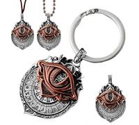 Générique Handmade Tarot Vision Pendant, All-Seeing Eye Necklace Unisex, Mystic Divination Symbol Ornaments,Spiritual Guidance,Fate Insights,Smooth Rotation