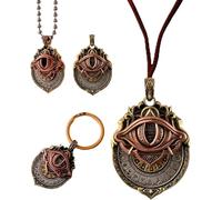 Générique Handmade Tarot Vision Pendant, All-Seeing Eye Necklace Unisex, Mystic Divination Symbol Ornaments,Spiritual Guidance,Fate Insights,Smooth Rotation