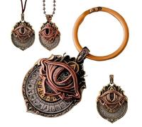 Générique Handmade Tarot Vision Pendant, All-Seeing Eye Necklace Unisex, Mystic Divination Symbol Ornaments,Spiritual Guidance,Fate Insights,Smooth Rotation